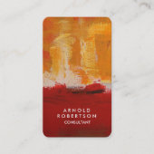 クリエイティブイエローダークブラウン赤抽象芸術アート 名刺 (正面)