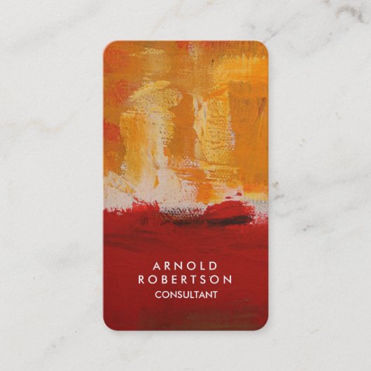 クリエイティブイエローダークブラウン赤抽象芸術アート 名刺 (正面)
