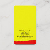 クリエイティブイエローレッド抽象芸術アート 名刺 (裏面)