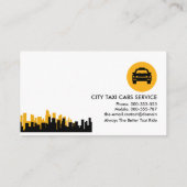 クリエイティブイエロー建物シルエットタクシー 名刺 (裏面)