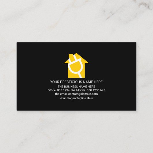 クリエイティブイエロー電気稲妻回路基板 名刺 (裏面)