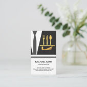 クリエイティブウェイタースーツエプロン提供プレート刃物 名刺 (スタンド正面)