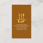 クリエイティブウェイタータキシードエプロンプレート刃物 名刺 (裏面)