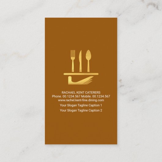 クリエイティブウェイタータキシードエプロンプレート刃物 名刺 (裏面)