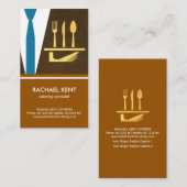 クリエイティブウェイタータキシードエプロンプレート刃物 名刺 (正面/裏面)