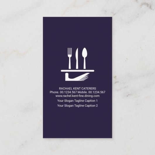 クリエイティブウェイタータキシードサービスプレート 名刺 (裏面)