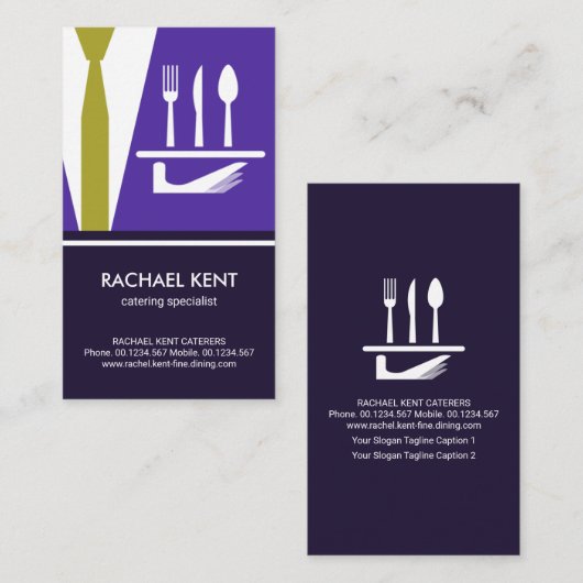 クリエイティブウェイタータキシードサービスプレート 名刺 (正面/裏面)