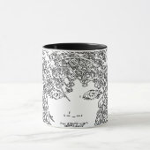 クリエイティブウーマン白黒花火マグカップ マグカップ (中央)