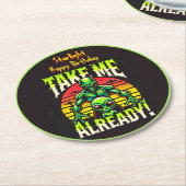 クリエイティブエイリアンア表現ートの望み連絡 ラウンドペーパーコースター (アングル)