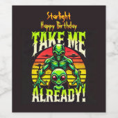 クリエイティブエイリアンア表現ートの望み連絡 ワインラベル (シングルラベル)