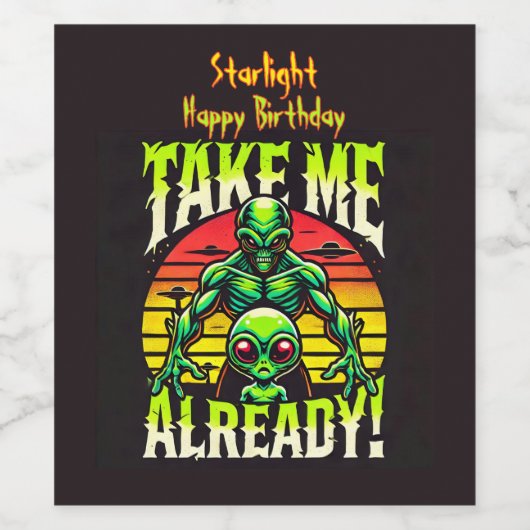 クリエイティブエイリアンア表現ートの望み連絡 ワインラベル (シングルラベル)