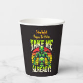 クリエイティブエイリアンア表現ートの望み連絡 紙コップ (裏面)