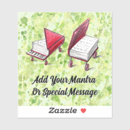 クリエイティブエスケープライムスプラッシュと本&ピアノ シール