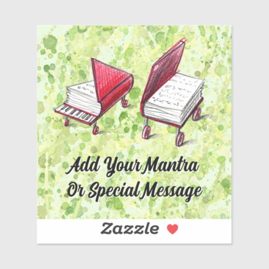 クリエイティブエスケープライムスプラッシュと本&ピアノ シール (シート)