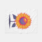 クリエイティブエネルギー開花白色 フリースブランケット (正面(横))