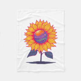 クリエイティブエネルギー開花白色 フリースブランケット
