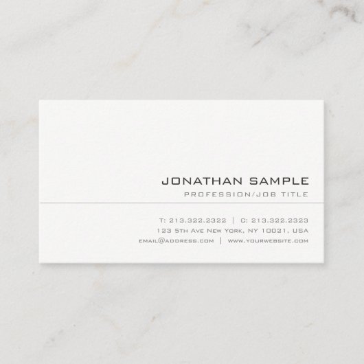 クリエイティブエレガントカラートレンディーお洒落プロフェッショナル 名刺 (正面)