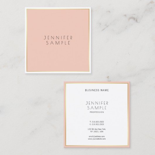 クリエイティブエレガントデザインモダンシンプルプロフェッショナル スクエア名刺 (正面/裏面)