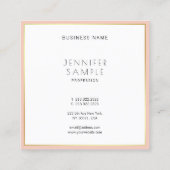 クリエイティブエレガントデザインモダンシンプルプロフェッショナル スクエア名刺 (裏面)