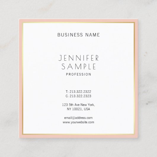 クリエイティブエレガントデザインモダンシンプルプロフェッショナル スクエア名刺 (裏面)