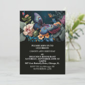 クリエイティブエレガントバタフライアートバースデーパーティー 招待状 (スタンド正面)