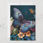 クリエイティブエレガントバタフライアートバースデーパーティー 招待状 (裏面)