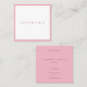 クリエイティブエレガントピンクホワイトモダンテンプレートトレンディー スクエア名刺 (正面/裏面)