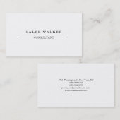クリエイティブエレガントプロフェッショナルプレーンシンプルホワイト 名刺 (正面/裏面)