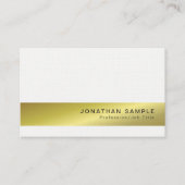 クリエイティブエレガント金ゴールドルックプレミアムリネンラグジュアリー 名刺 (正面)