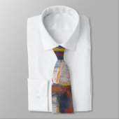 クリエイティブオリジナルオレンジレッドブルー抽象芸術 モダン ネクタイ (タイ)