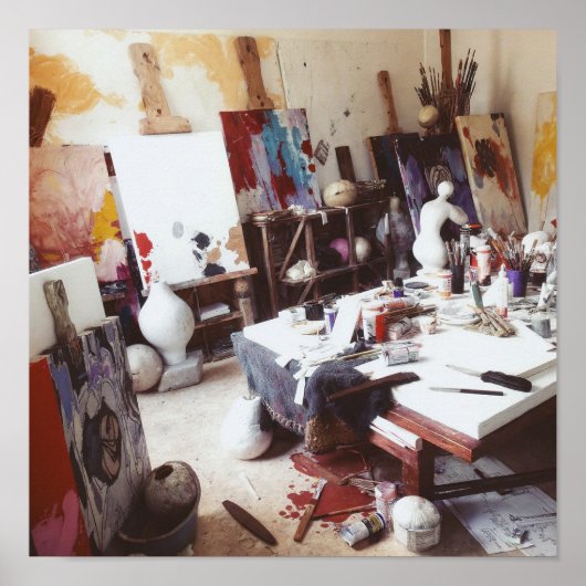クリエイティブカオス:アーティストのダイナミックワークスペース ポスター (正面)