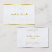 クリエイティブカスタムホワモダンイトマーブル金ゴールド文字 名刺 (正面/裏面)