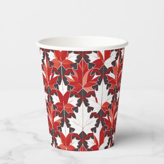 クリエイティブカナダメープルリーフパターンID1072 紙コップ (裏面)