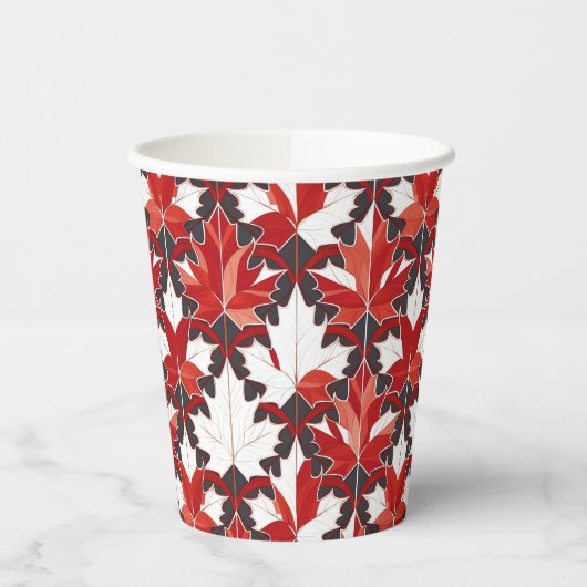 クリエイティブカナダメープルリーフパターンID1072 紙コップ (左)