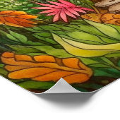 クリエイティブカラフルお洒落マッシュルーム ポスター (角)