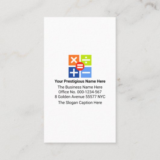 クリエイティブカラフルの財務番号 名刺 (裏面)