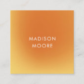 クリエイティブカラフルイエローオレンジ色のグラデーション スクエア名刺 (正面)