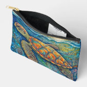 クリエイティブカラフルスイミングカメイラストレーション アクセサリーポーチ (見開き)