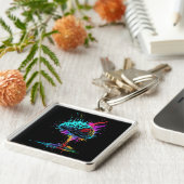 クリエイティブカラフルスプラッシュ脳デザイン キーホルダー (側面)