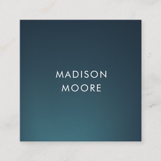 クリエイティブカラフルダークブルーターコイズ勾配 スクエア名刺 (正面)