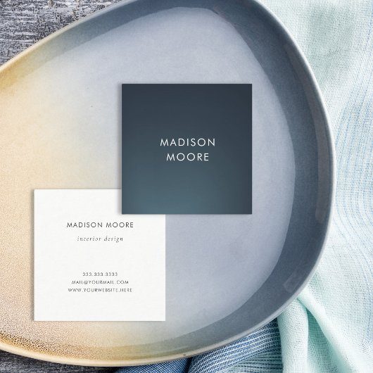 クリエイティブカラフルダークブルーターコイズ勾配 スクエア名刺