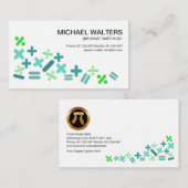 クリエイティブカラフル数学シンボルMotif Tutor 名刺 (正面/裏面)