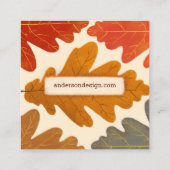 クリエイティブカラフル秋オークリーフ名刺 スクエア名刺 (裏面)