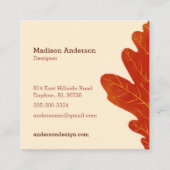 クリエイティブカラフル秋オークリーフ名刺 スクエア名刺 (正面)