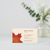 クリエイティブカラフル秋メープルリーフ名刺 名刺 (スタンド正面)