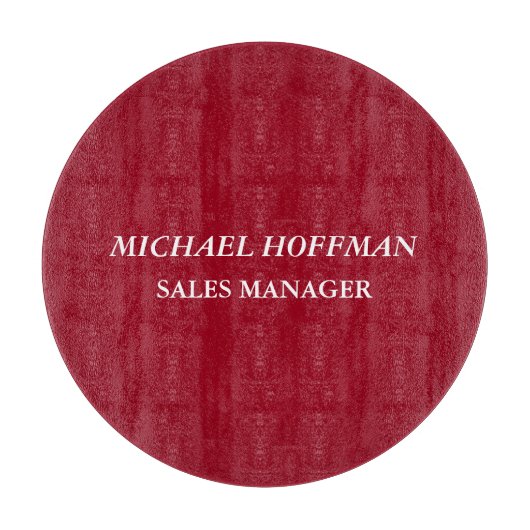 クリエイティブカーマインレッドミニマリストクラシカル斜体 カッティングボード (正面)