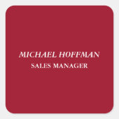 クリエイティブカーマインレッドミニマリストクラシカル斜体 スクエアシール (正面)