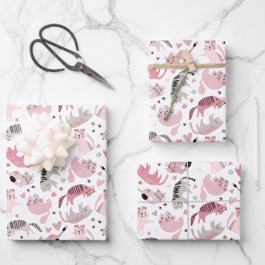 クリエイティブキッズキャッツラッピング紙シート ラッピングペーパーシート (正面)