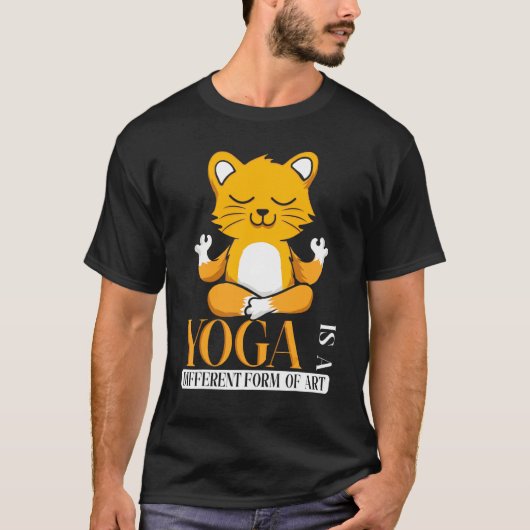 クリエイティブキャットヨガ Tシャツ (正面)