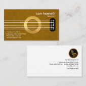 クリエイティブギター金ゴールド音孔ミュージシャン 名刺 (正面/裏面)